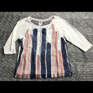 SOLD🌈One September White Striped Blouse